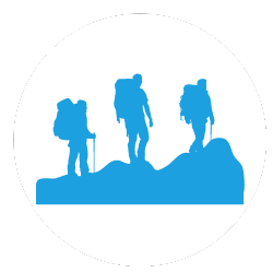 Hiking backpack icon – gear-packed bag for long trails