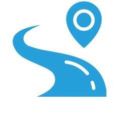 Mountain trail icon – pathway through hills