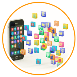 many travel app entring inn mobile an illustration image