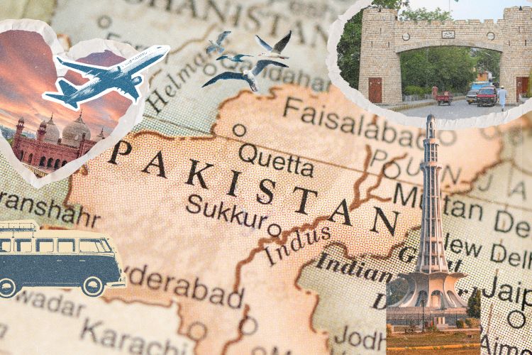 this image is showing all famous destinations for 7 days itinerary for pakistan.