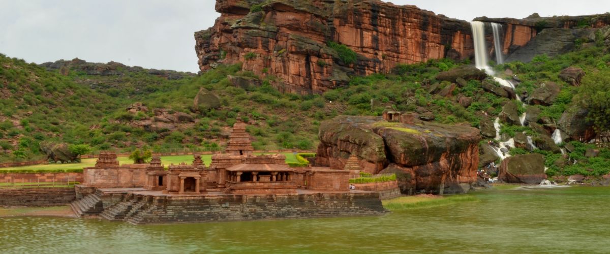 View of the Bhutanatha Temple Complex in Badami, a photogenic UNESCO heritage site in Asia