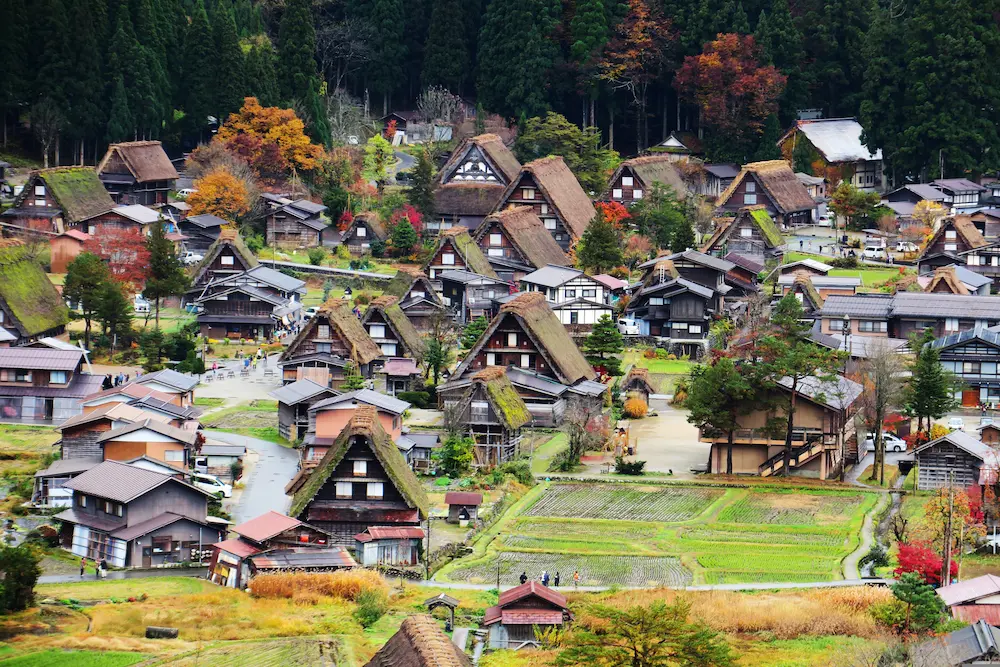 Gassho-zukuri houses in Shirakawa-go, Japan